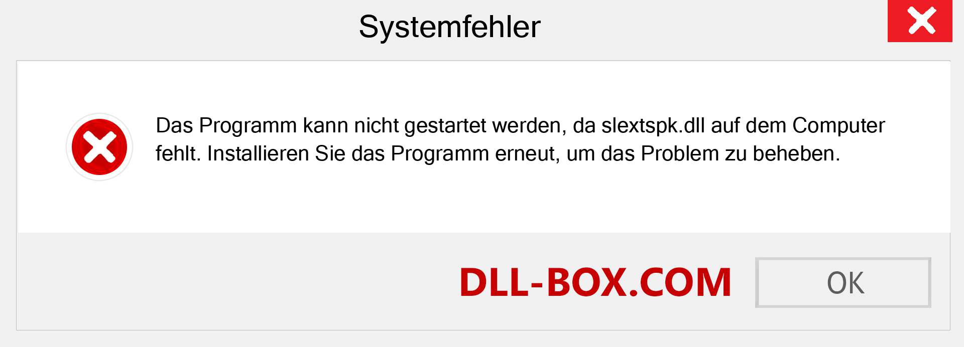 slextspk.dll-Datei fehlt?. Download für Windows 7, 8, 10 - Fix slextspk dll Missing Error unter Windows, Fotos, Bildern